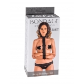 Ошейник с длинной лентой и наручниками Strap Bondage Kit Plus Size - Lola Games - купить с доставкой в Калининграде