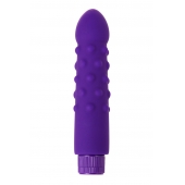 Фиолетовый вибратор с шишечками - 17 см. - A-toys
