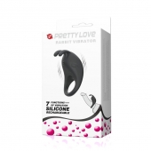 Чёрное эрекционное кольцо с вибрацией Rabbit Vibrator - Baile - в Калининграде купить с доставкой