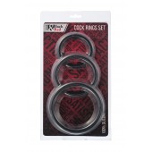 Набор из 3 чёрных эрекционных колец - ToyFa - в Калининграде купить с доставкой