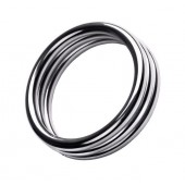 Металлическое эрекционное кольцо с рёбрышками размера L - ToyFa - в Калининграде купить с доставкой