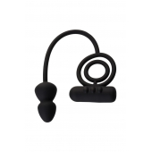 Чёрное эрекционное кольцо с вибропулькой и анальным хвостом - Erotist Adult Toys - в Калининграде купить с доставкой