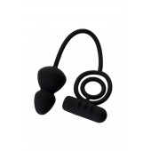Чёрное эрекционное кольцо с вибростимулятором и анальным хвостом - Erotist Adult Toys - в Калининграде купить с доставкой
