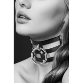 Чёрный тройной чокер с большим кольцом - Bijoux Pour Toi - купить с доставкой в Калининграде