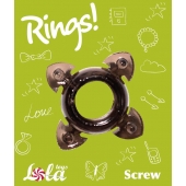 Чёрное эрекционное кольцо Rings Screw - Lola Games - в Калининграде купить с доставкой