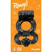 Чёрное эрекционное кольцо Rings Treadle с подхватом - Lola Games - в Калининграде купить с доставкой