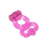 Розовое эрекционное кольцо Rings Treadle с подхватом - Lola Games - в Калининграде купить с доставкой