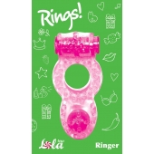 Розовое эрекционное кольцо с вибрацией Rings Ringer - Lola Games - в Калининграде купить с доставкой