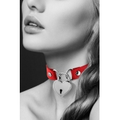 Красный чокер с замком в форме сердца - Bijoux Pour Toi - купить с доставкой в Калининграде