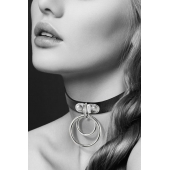 Черный чокер с двумя кольцами - Bijoux Pour Toi - купить с доставкой в Калининграде