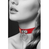 Красный узенький чокер с кольцом - Bijoux Pour Toi - купить с доставкой в Калининграде