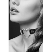 Чёрный чокер с кольцом в форме сердца - Bijoux Pour Toi - купить с доставкой в Калининграде