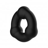 Черное эрекционное кольцо с 3 шариками - Baile - в Калининграде купить с доставкой