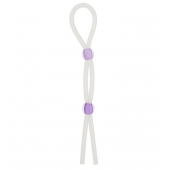 Прозрачное эрекционное кольцо-лассо SILICONE LASSO COCK RING DUAL BEADS - NMC - в Калининграде купить с доставкой