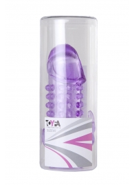 Закрытая фиолетовая насадка с 2 отростками - 13 см. - Toyfa Basic - в Калининграде купить с доставкой