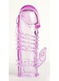 Фиолетовая насадка с коготком и шипами - 13 см. - Toyfa Basic - в Калининграде купить с доставкой