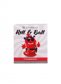 Стимулирующий презерватив-насадка Roll   Ball Strawberry - Sitabella - купить с доставкой в Калининграде