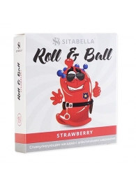 Стимулирующий презерватив-насадка Roll   Ball Strawberry - Sitabella - купить с доставкой в Калининграде