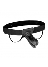 Полый страпон с двумя отростками и вибрацией Unisex Vibrating Hollow Strap-On Double Penetrating Dildo - 17,8 см. - Lux Fetish - купить с доставкой в Калининграде