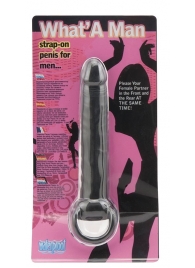 Чёрная насадка на пенис для анальной стимуляции WHATA MAN - 16 см. - Seven Creations - в Калининграде купить с доставкой