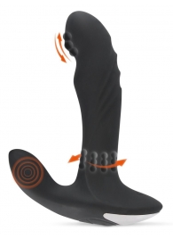 Черный вибромассажер простаты с функцией римминга Plug with Perineum Stimulator - 16,6 см. - Orion - в Калининграде купить с доставкой