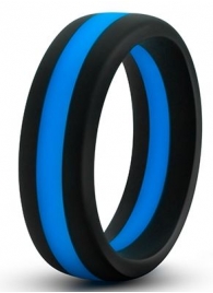 Черно-синее эрекционное кольцо Silicone Go Pro Cock Ring - Blush Novelties - в Калининграде купить с доставкой