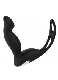 Черный вибромассажер простаты P-PLEASER W ERECTION ENHANCE - Dream Toys - в Калининграде купить с доставкой
