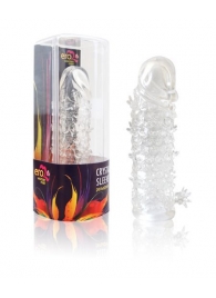 Закрытая прозрачная рельефная насадка Crystal sleeve - 13 см. - Erowoman-Eroman - в Калининграде купить с доставкой