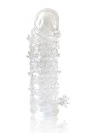 Закрытая прозрачная рельефная насадка Crystal sleeve - 13 см. - Erowoman-Eroman - в Калининграде купить с доставкой