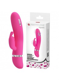 Розовый вибратор Ingram с электростимуляцией - 19,2 см. - Baile - купить с доставкой в Калининграде