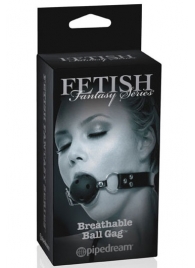 Черный кляп с дырочками Breathable Ball Gag - Pipedream - купить с доставкой в Калининграде
