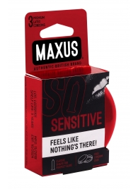 Ультратонкие презервативы в железном кейсе MAXUS Sensitive - 3 шт. - Maxus - купить с доставкой в Калининграде