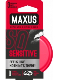 Ультратонкие презервативы в железном кейсе MAXUS Sensitive - 3 шт. - Maxus - купить с доставкой в Калининграде