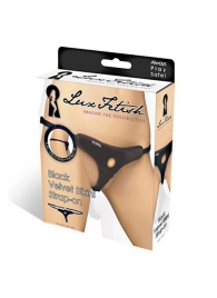 Черные плюшевые трусики для страпона - Lux Fetish - купить с доставкой в Калининграде