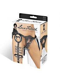 Черные трусики для страпона из патентованной кожи - Lux Fetish - купить с доставкой в Калининграде