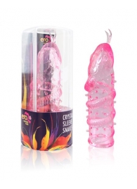 Закрытая рельефная насадка Crystal sleeve snakes в виде змеи с усиками - 14 см. - Erowoman-Eroman - в Калининграде купить с доставкой