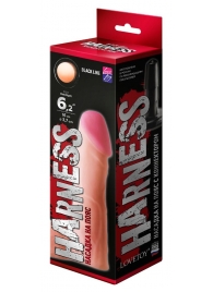 Телесная реалистичная насадка на Harness с коннектором BLACK LINE - 17 см. - LOVETOY (А-Полимер) - купить с доставкой в Калининграде