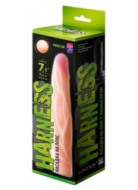 Телесная насадка с венками на Harness с коннектором GREEN LINE - 18 см. - LOVETOY (А-Полимер) - купить с доставкой в Калининграде