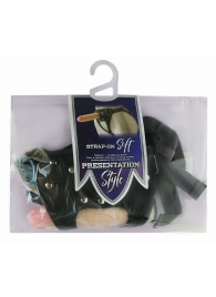 Черный пояс-трусики с двумя насадками Soft-Dolli - 16,5 и 10,5 см. - LOVETOY (А-Полимер) - купить с доставкой в Калининграде