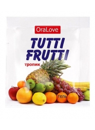 Пробник гель-смазки Tutti-frutti со вкусом тропических фруктов - 4 гр. - Биоритм - купить с доставкой в Калининграде