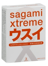 Ультратонкие презервативы Sagami Xtreme SUPERTHIN - 3 шт. - Sagami - купить с доставкой в Калининграде