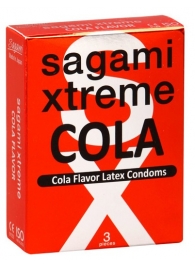 Ароматизированные презервативы Sagami Xtreme COLA - 3 шт. - Sagami - купить с доставкой в Калининграде