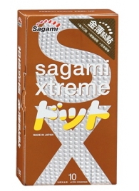 Презервативы Sagami Xtreme FEEL UP с точечной текстурой и линиями прилегания - 10 шт. - Sagami - купить с доставкой в Калининграде