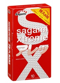 Утолщенные презервативы Sagami Xtreme Feel Long с точками - 10 шт. - Sagami - купить с доставкой в Калининграде