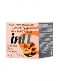 Массажная свеча для поцелуев Peach с ароматом персика - 30 гр. - INTT - купить с доставкой в Калининграде
