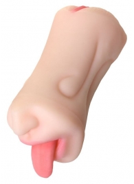 Телесный двусторонний мастурбатор Fruity Tongue - ротик и вагина - ToyFa - в Калининграде купить с доставкой