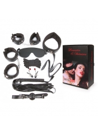 Большой игровой набор БДСМ: наручники, оковы, маска, кляп, плеть, ошейник с поводком, верёвка, зажимы для сосков - Notabu - купить с доставкой в Калининграде