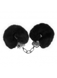 Черные меховые наручники Love с ключиками - Baile - купить с доставкой в Калининграде