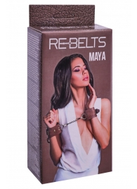 Коричневые кожаные наручники Maya - Rebelts - купить с доставкой в Калининграде