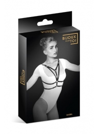 Черная упряжь на грудь Laura - Bijoux Pour Toi - купить с доставкой в Калининграде